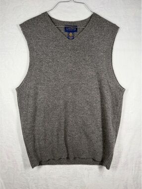Club Room Men's Gray Lambswool V-Neck Sweater Vest Size S